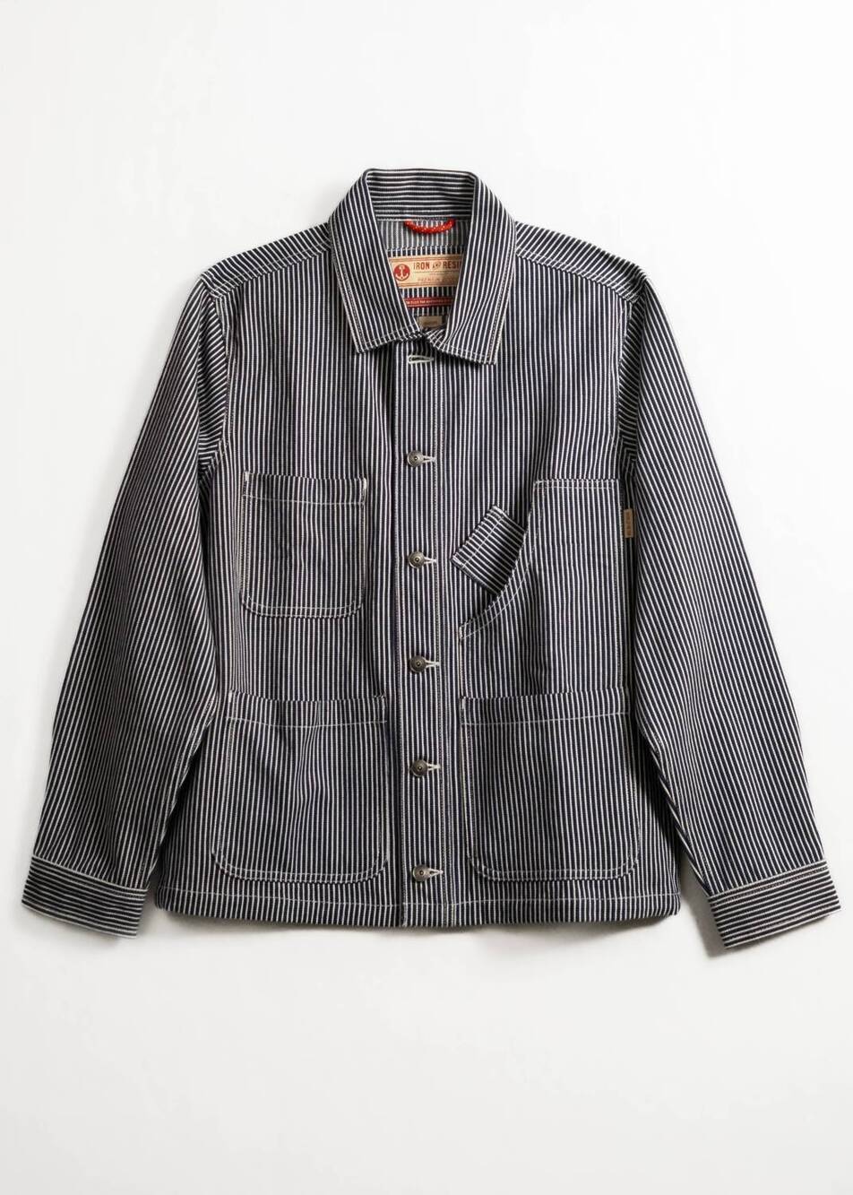 NEW IRON & RESIN men's hill jacket in hickory stripes